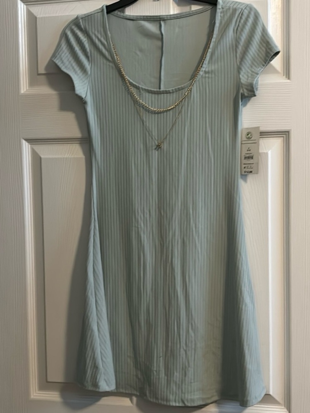 No Boundaries Mint Green Ribbed Scoop Neck Midi Dress